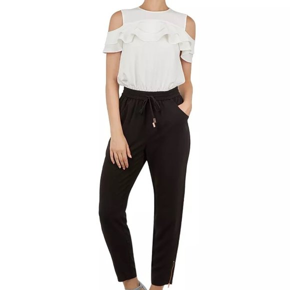 Ted Baker Pants - Ted Baker Toriil Ruffled Cold Shoulder Jumpsuit Size 4